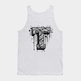 Letter T design graffity style Tank Top